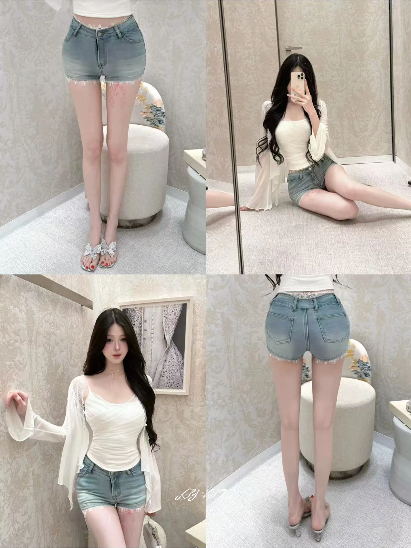 Joykiki Gold High Waist Super ort orts Lace Trim Versatile Denim orts Spring Summer Cotton Button Fastening Color
Joykiki Gold High Waist Super ort orts Lace Trim Versatile Denim orts Spring Summer Cotton Button Fastening Color
