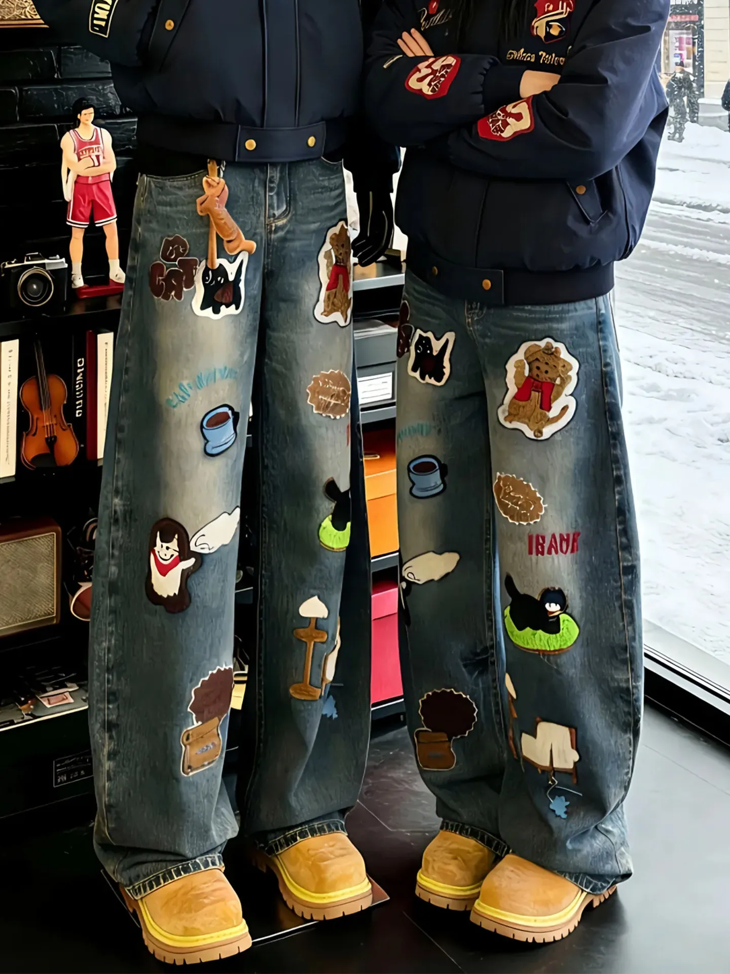 Retro American Cartoon Embroidery Jeans Men Women High Street Vibe Straight Leg Pants Trendy Brand Cool Streetwear
Retro American Cartoon Embroidery Jeans Men Women High Street Vibe Straight Leg Pants Trendy Brand Cool Streetwear
