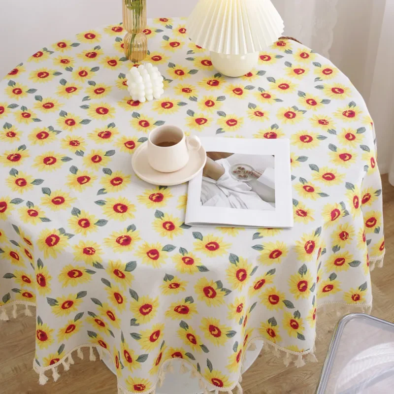 Sunflower with Tassel Decor Cotton Linen Round Tablecloth for Table Tea Round Table Map Round Table Cloth
Sunflower with Tassel Decor Cotton Linen Round Tablecloth for Table Tea Round Table Map Round Table Cloth