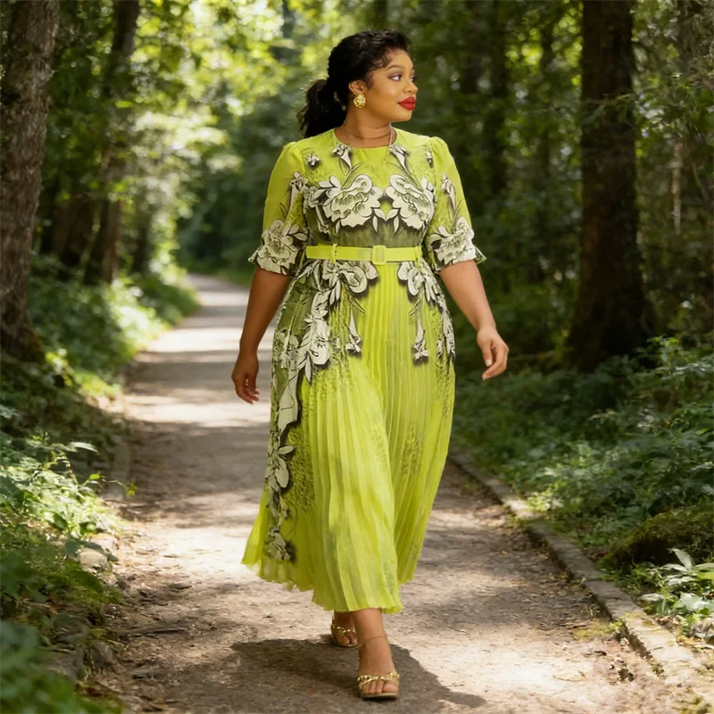 Fashion Floral Print Chiffon African Dresses for Woman Pleayed Long Party Dress Ankara Dashiki Evening Wedding Gown Vestidos New
Fashion Floral Print Chiffon African Dresses for Woman Pleayed Long Party Dress Ankara Dashiki Evening Wedding Gown Vestidos New