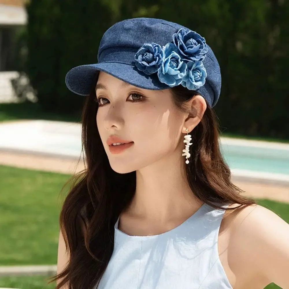 Casual Artistic Denim Camellia Beret Hat Adjustable Elegant Flower Flat Top Hat Sweet Exquisite Painter Caps Travel
Casual Artistic Denim Camellia Beret Hat Adjustable Elegant Flower Flat Top Hat Sweet Exquisite Painter Caps Travel