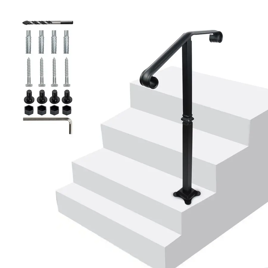 Railing, Single Post Handrail, Stair Railing for Concrete,Sturdy Handrails with Base, Mountable Iron Stair Handrail for 1 or 2 S
Railing, Single Post Handrail, Stair Railing for Concrete,Sturdy Handrails with Base, Mountable Iron Stair Handrail for 1 or 2 S