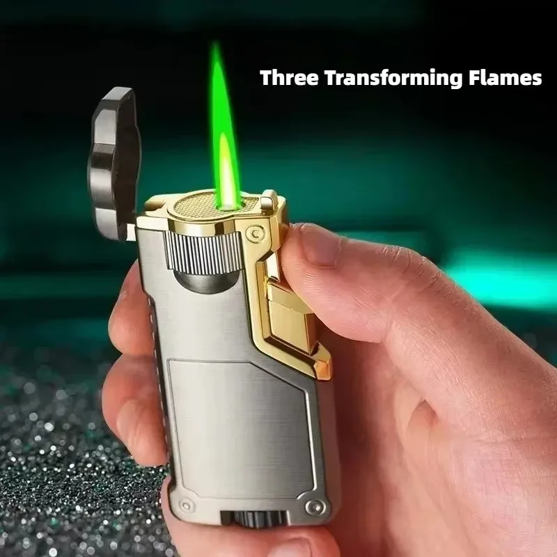 Metal Windproof Butane Gas Lighter with Variable Three Color Flame Turbine Torch Portable Cigar Tool for Outdoor Camping MenGift
Metal Windproof Butane Gas Lighter with Variable Three Color Flame Turbine Torch Portable Cigar Tool for Outdoor Camping MenGift