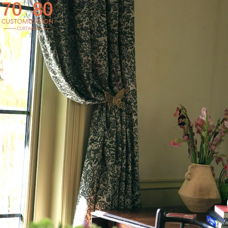 Retro Light Luxury American Green Jacquard Pattern Thickened Curtains for Blackout Living Room Study Bedroom Balcony Floating
Retro Light Luxury American Green Jacquard Pattern Thickened Curtains for Blackout Living Room Study Bedroom Balcony Floating
