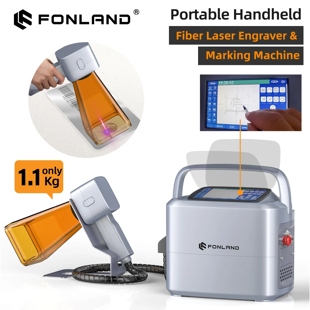 FONLAND K1 20W 30W Portable Handheld Fiber Laser Engraver&Marking Machine for Date Logo Barcodes 2‑D Codes Graphics Marking
FONLAND K1 20W 30W Portable Handheld Fiber Laser Engraver&Marking Machine for Date Logo Barcodes 2‑D Codes Graphics Marking