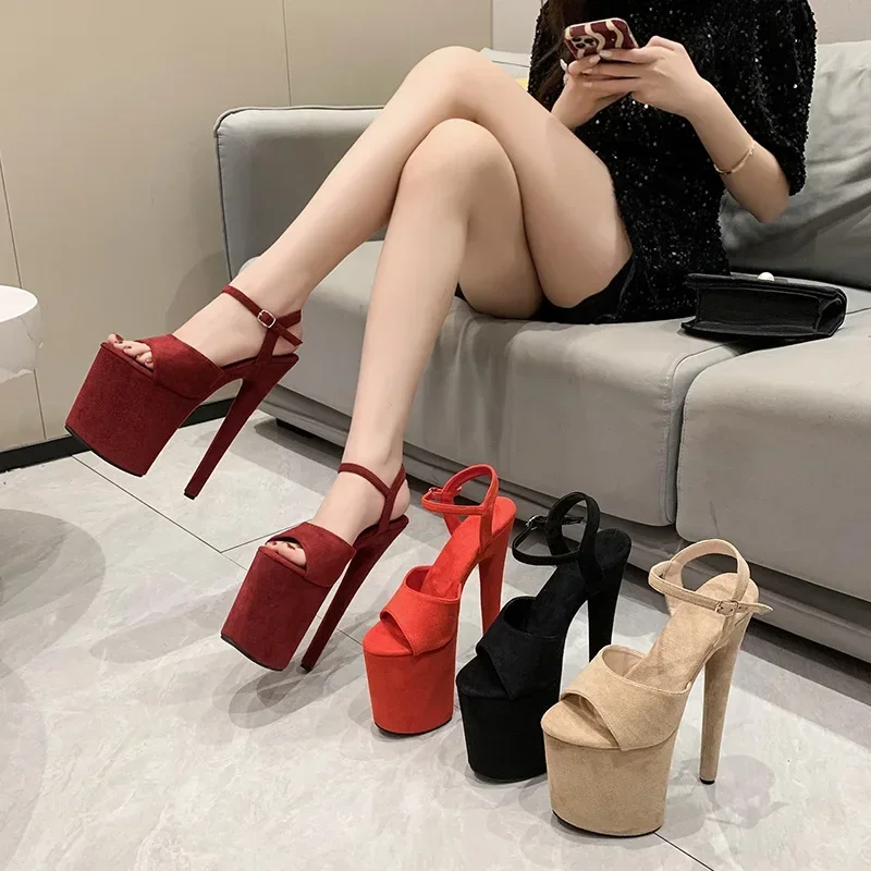 Women Sandals Suede Super High Heel 20CM Pole Dance Shoes Platforms 10CM Nightclub Striper Sandals Striptease Summer Stiletto
Women Sandals Suede Super High Heel 20CM Pole Dance Shoes Platforms 10CM Nightclub Striper Sandals Striptease Summer Stiletto