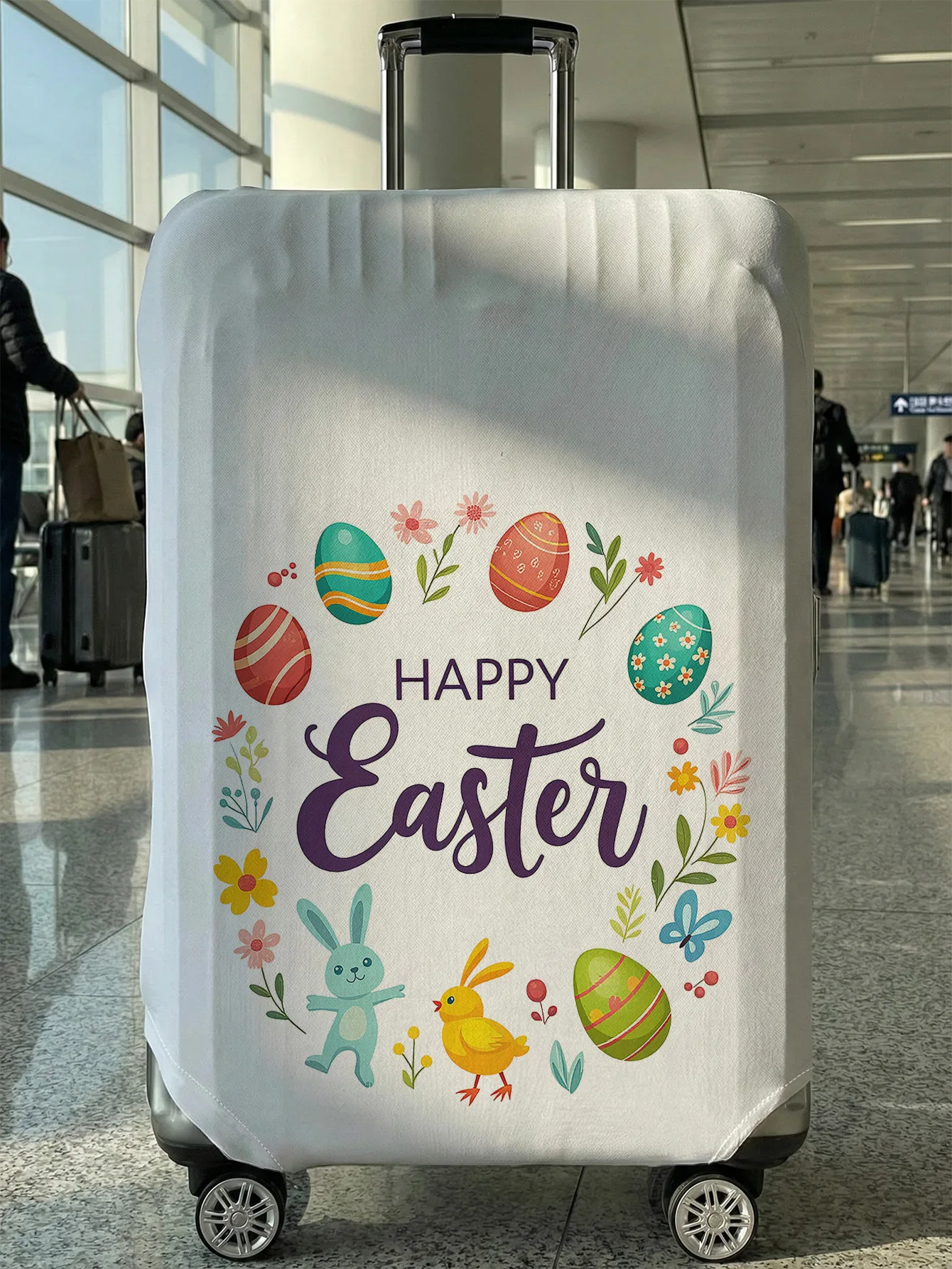 Happy Easter Slogan Rabbit Egg Wreath Print Luggage Cover, Suitable for 18-32 Inch Luggage Cover, Luggage Handle Glove, Travel A
Happy Easter Slogan Rabbit Egg Wreath Print Luggage Cover, Suitable for 18-32 Inch Luggage Cover, Luggage Handle Glove, Travel A