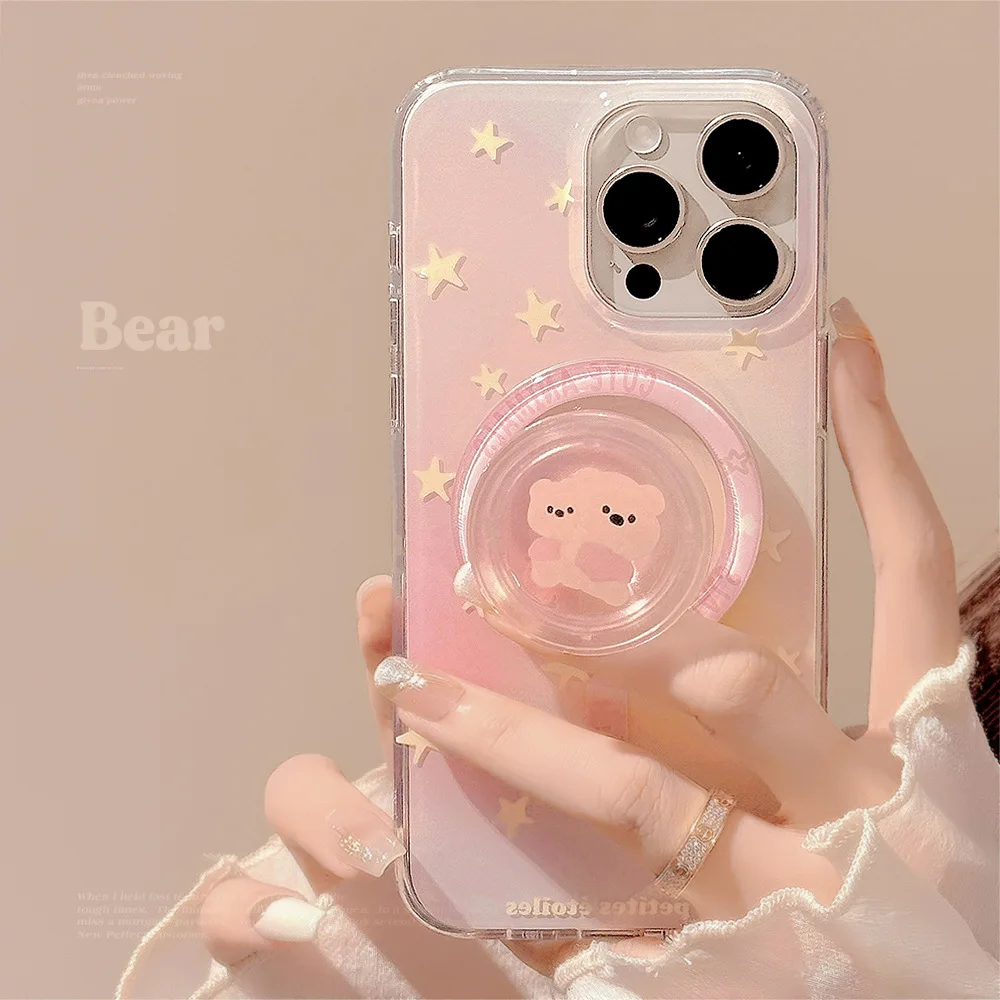Чехол для iPhone 16 15 14 13 12 Pro Max с магнитным держателем, полноэкранный дизайн, милый мультяшный медведь, стиль Y2K
Чехол для iPhone 16 15 14 13 12 Pro Max с магнитным держателем, полноэкранный дизайн, милый мультяшный медведь, стиль Y2K