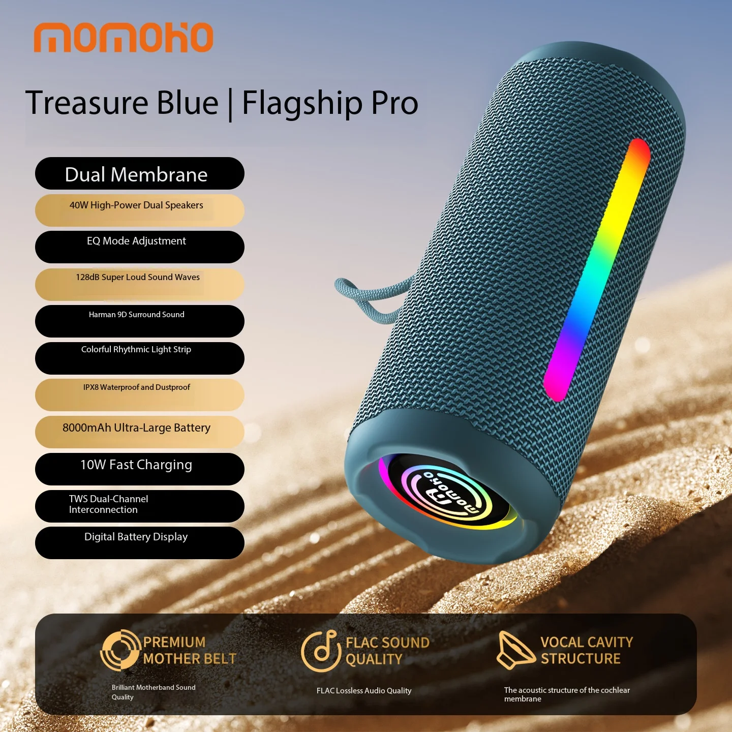 Тяжелый сабвуфер, Bluetooth-динамик, 40 Вт, высокая громкость, TWS, IPX8, водонепроницаемый автомобильный уличный двойной звуковой сигнал, встроенный аккумулятор емкостью 8000 мАч, бумбокс
Тяжелый сабвуфер, Bluetooth-динамик, 40 Вт, высокая громкость, TWS, IPX8, водонепроницаемый автомобильный уличный двойной звуковой сигнал, встроенный аккумулятор емкостью 8000 мАч, бумбокс