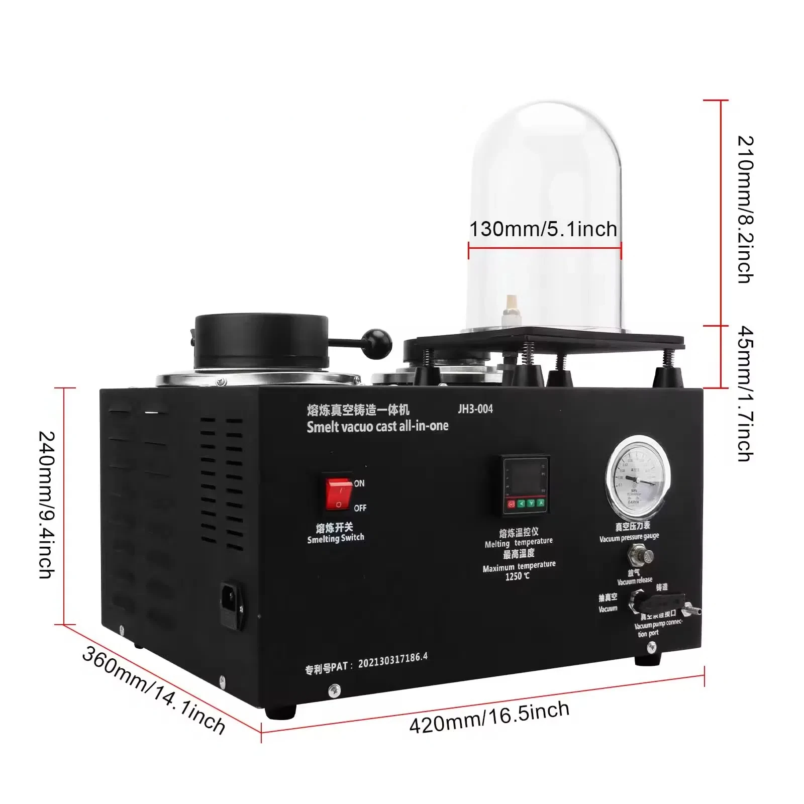 JH3-004 Jewelry Tools Equipment 2L Lost Wax Casting Metal Melting Furnace Vacuum Machine for Precise Jewelry Making
JH3-004 Jewelry Tools Equipment 2L Lost Wax Casting Metal Melting Furnace Vacuum Machine for Precise Jewelry Making