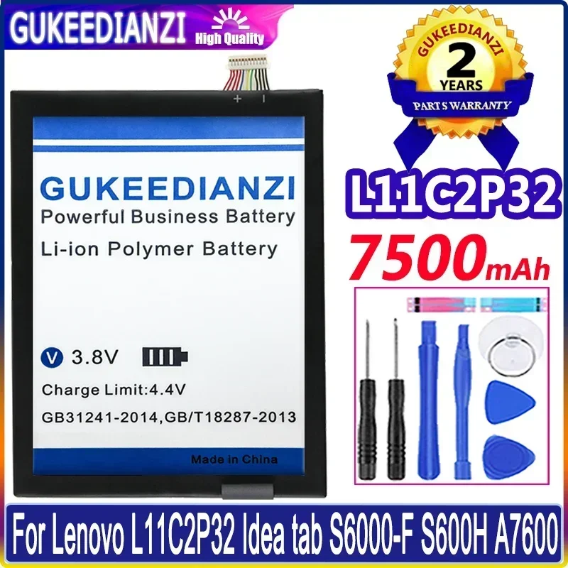 Аккумулятор для планшета емкостью 7500 мАч для Lenovo L11C2P32 Idea Tab S6000-F S600H A7600, решение высокой емкости
Аккумулятор для планшета емкостью 7500 мАч для Lenovo L11C2P32 Idea Tab S6000-F S600H A7600, решение высокой емкости