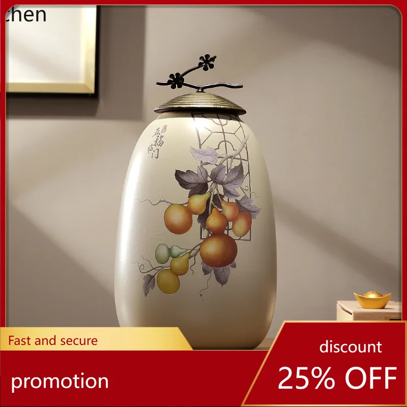 HXL Ceramic Jar Ornament Creative Entryway Wine Cabinet Decorative Flower Vase
HXL Ceramic Jar Ornament Creative Entryway Wine Cabinet Decorative Flower Vase