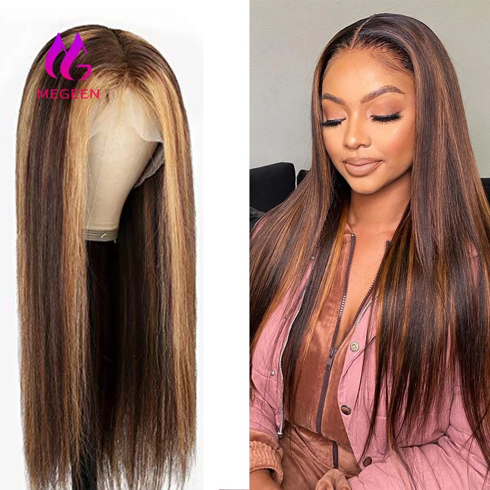Megeen P427 Colored Straight 100% Human Hair Highlight 13X4 Lace Front Wig Human Hair Pre Plucked Honey Blonde Lace Front Wig
Megeen P427 Colored Straight 100% Human Hair Highlight 13X4 Lace Front Wig Human Hair Pre Plucked Honey Blonde Lace Front Wig