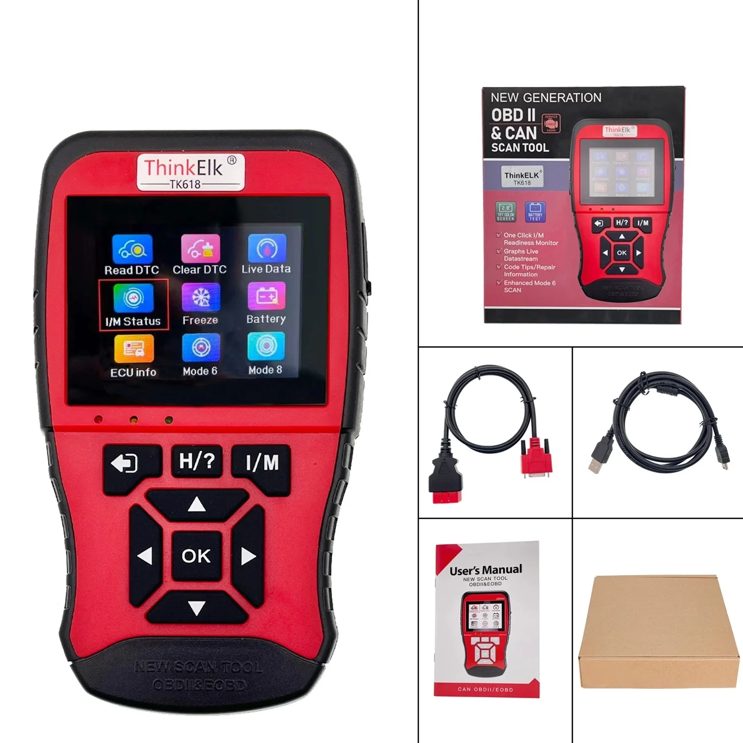 TK618 OBD2 Car Diagnostic Scanner DTC Automotive Code Reader Battery Frame THINKELK
TK618 OBD2 Car Diagnostic Scanner DTC Automotive Code Reader Battery Frame THINKELK