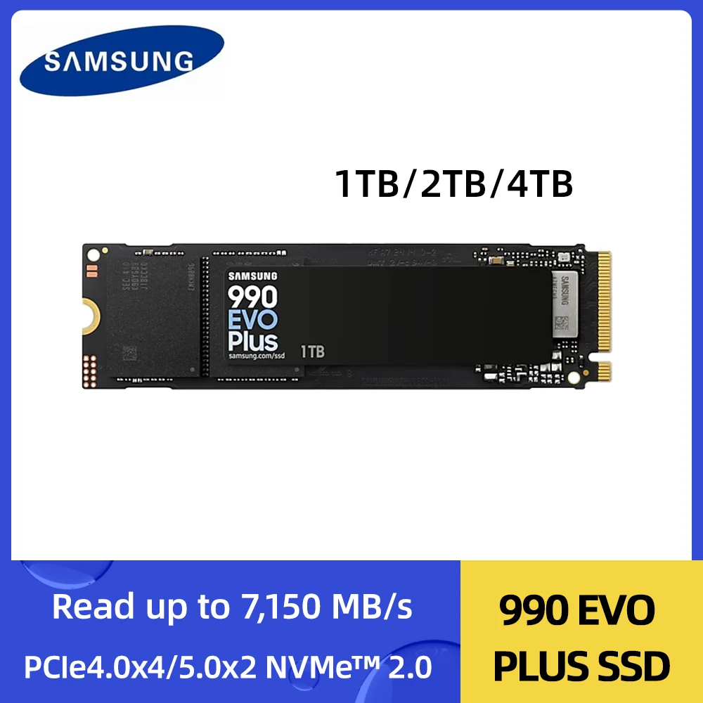 SAMSUNG 990 EVO PLUS SSD 1TB 2TB 4TB Internal Solid State Disk PCIe Gen 4.0 x 4/5.0 x 2 M.2 2280 TLC Hard Drive SSD for Desktop
SAMSUNG 990 EVO PLUS SSD 1TB 2TB 4TB Internal Solid State Disk PCIe Gen 4.0 x 4/5.0 x 2 M.2 2280 TLC Hard Drive SSD for Desktop