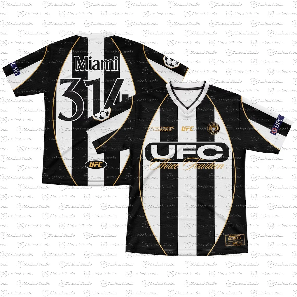 Men's Quick Dry Breathable T-Shirt Men's Black UFC 314 Futbol Classico Jersey Outdoor Boxing Sports Fitness Short Sleeve Shirt
Men's Quick Dry Breathable T-Shirt Men's Black UFC 314 Futbol Classico Jersey Outdoor Boxing Sports Fitness Short Sleeve Shirt