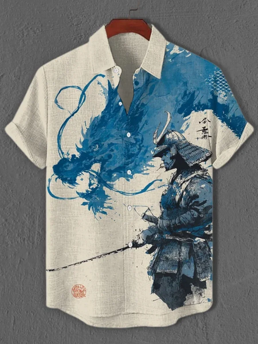 2026 new summer men's shirts warrior blue dragon printed short-sleeved shirts casual loose large size trendy resort style shirts
2026 new summer men's shirts warrior blue dragon printed short-sleeved shirts casual loose large size trendy resort style shirts