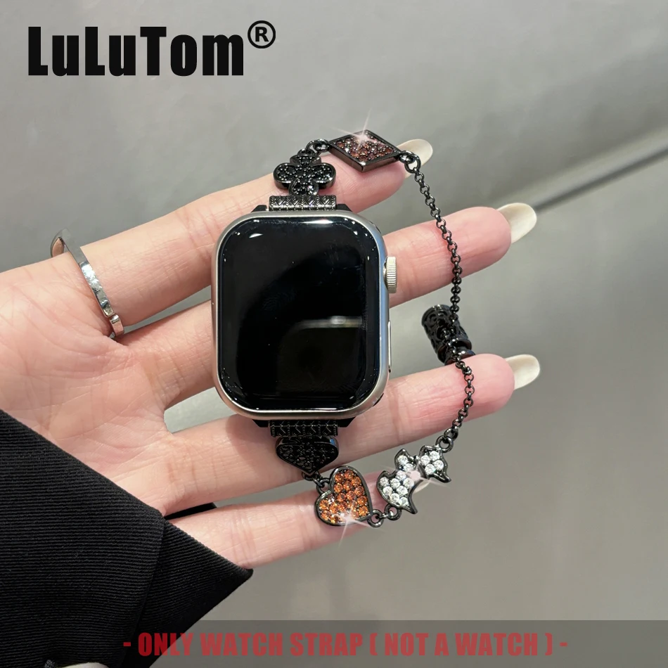Elegant Jewelry Strap For Apple Watch UItra 10 9 8 7 6 5 SE Band iWatch 41 42 40 38 49 45 44 46 mm Playing Cards Puppy Bracelets
Elegant Jewelry Strap For Apple Watch UItra 10 9 8 7 6 5 SE Band iWatch 41 42 40 38 49 45 44 46 mm Playing Cards Puppy Bracelets
