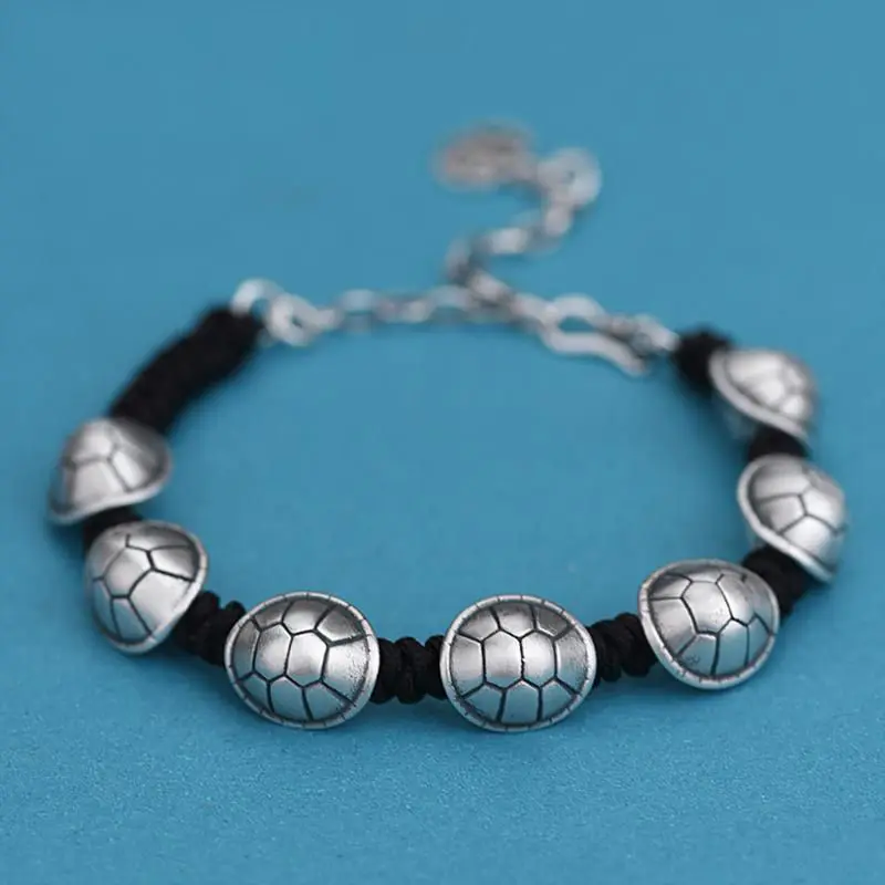 Vintage Ethnic Style Sterling Silver Men's Handmade Woven Turtle Shell Bracelet with Ancient Methods Lucky Gifts
Vintage Ethnic Style Sterling Silver Men's Handmade Woven Turtle Shell Bracelet with Ancient Methods Lucky Gifts