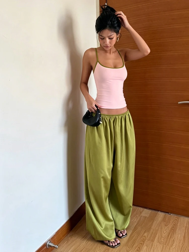 Leosoxs Color Blocking 2 Piece Set Woman Summer Trend Low-Neck Backless Skinny Camisole+Straight Pants Casual Fashion Suits
Leosoxs Color Blocking 2 Piece Set Woman Summer Trend Low-Neck Backless Skinny Camisole+Straight Pants Casual Fashion Suits