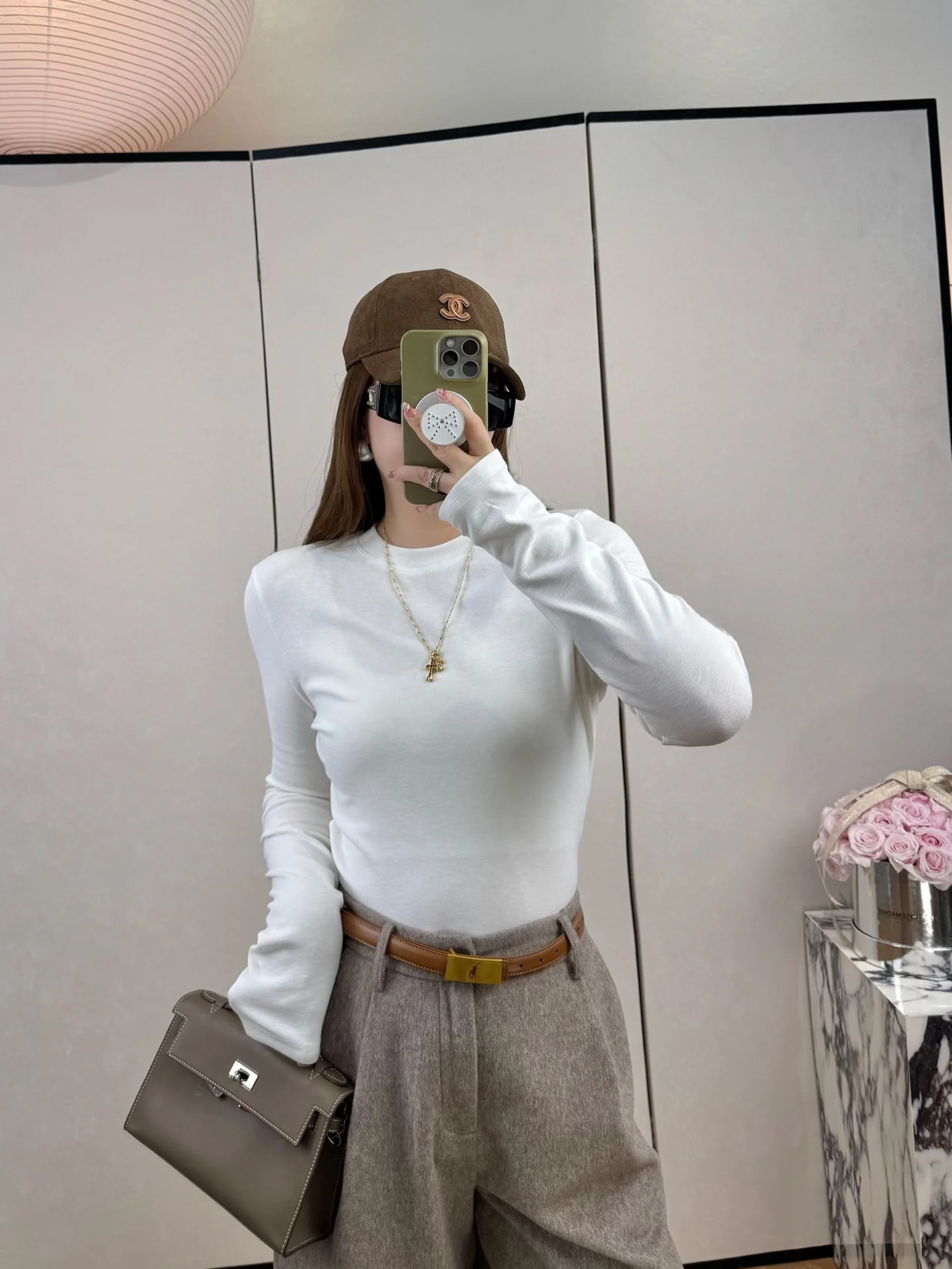 Winter Long Sve T-irt White Fce Brued Waist Cinching Elastic Modal Cotton Blend Comfortable Breathable Women's Top
Winter Long Sve T-irt White Fce Brued Waist Cinching Elastic Modal Cotton Blend Comfortable Breathable Women's Top