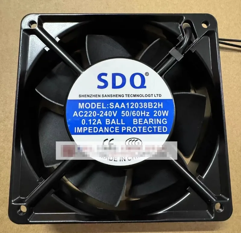 SDQ SAA12038B2H AC 220-240V 0.12A 120x120x38mm 2-Wire Cooling Fan
SDQ SAA12038B2H AC 220-240V 0.12A 120x120x38mm 2-Wire Cooling Fan