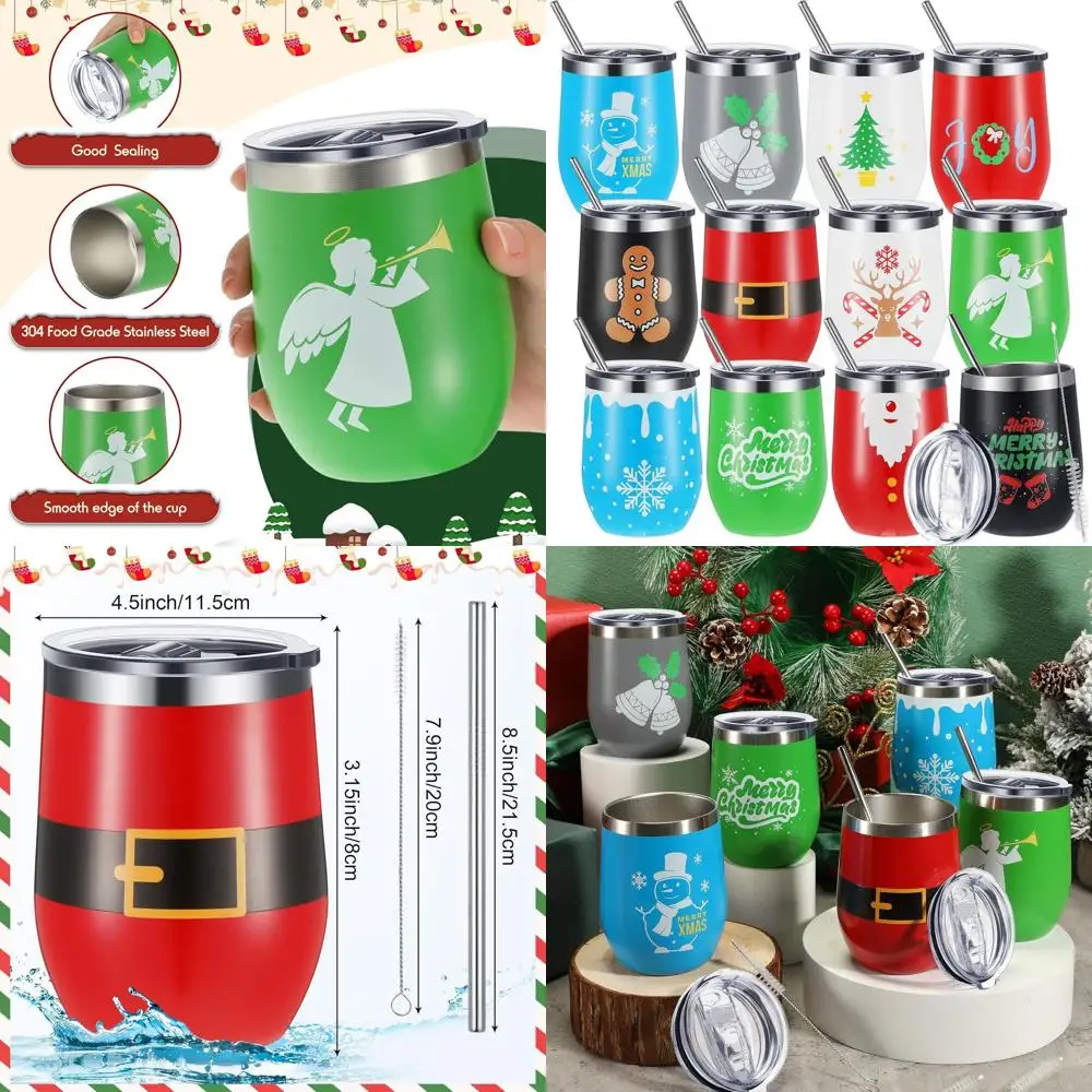Set of 12 Stainless Steel 12 oz Tumblers with Lids, Double-Walled for Insulation, Ideal for Christmas Travel and Beverages
Set of 12 Stainless Steel 12 oz Tumblers with Lids, Double-Walled for Insulation, Ideal for Christmas Travel and Beverages