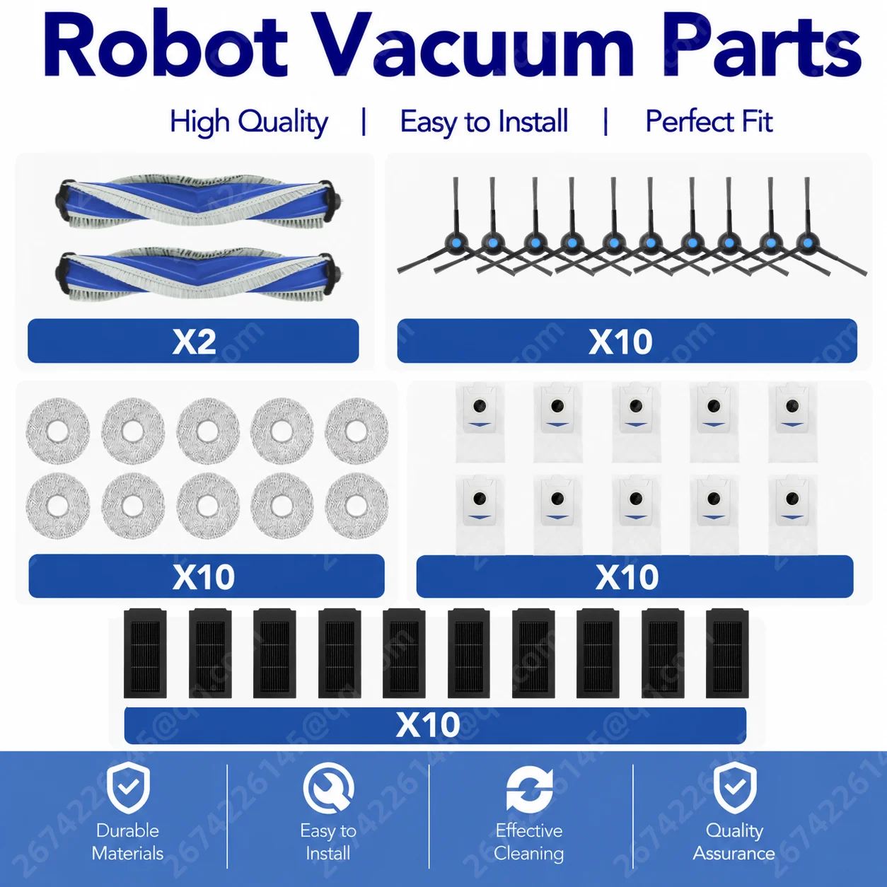 For Ecovacs Deebot X2S Robot Vacuum Cleaner Parts Dust bag Hepa Filter Main Side Brush Mop Rag Cloth Replacement Accessories
For Ecovacs Deebot X2S Robot Vacuum Cleaner Parts Dust bag Hepa Filter Main Side Brush Mop Rag Cloth Replacement Accessories