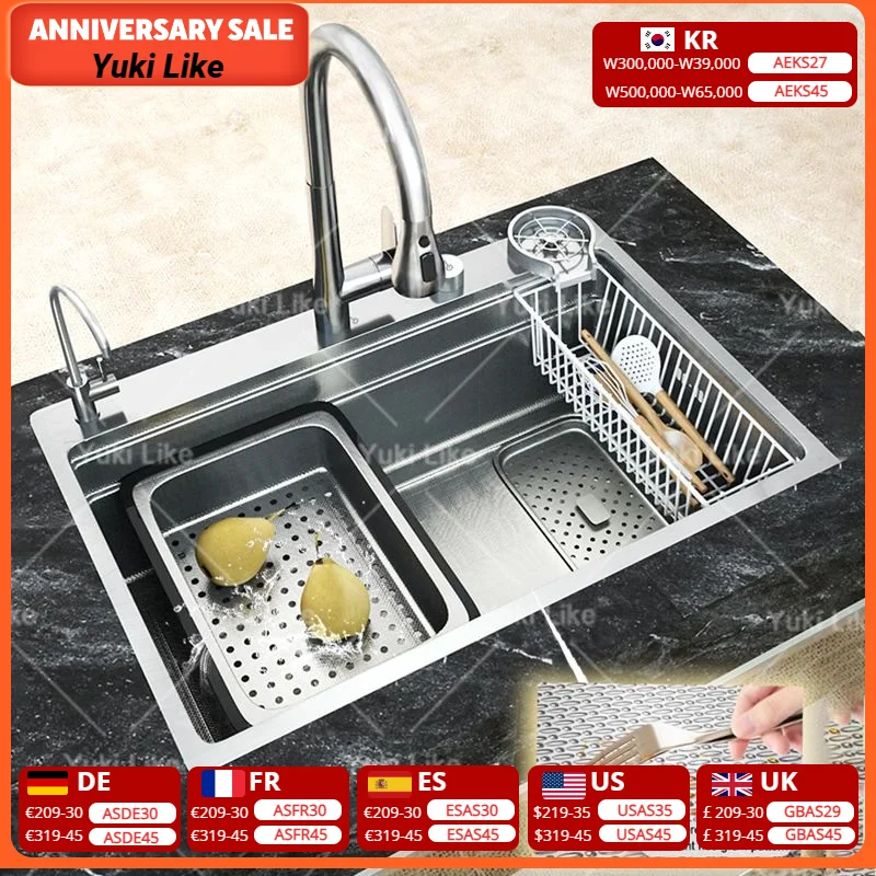 304 Stainless Steel Kitchen Sink Silver Large Single Slot Multifunction Dishwashing Basin wash vegetables For Kitchen
304 Stainless Steel Kitchen Sink Silver Large Single Slot Multifunction Dishwashing Basin wash vegetables For Kitchen