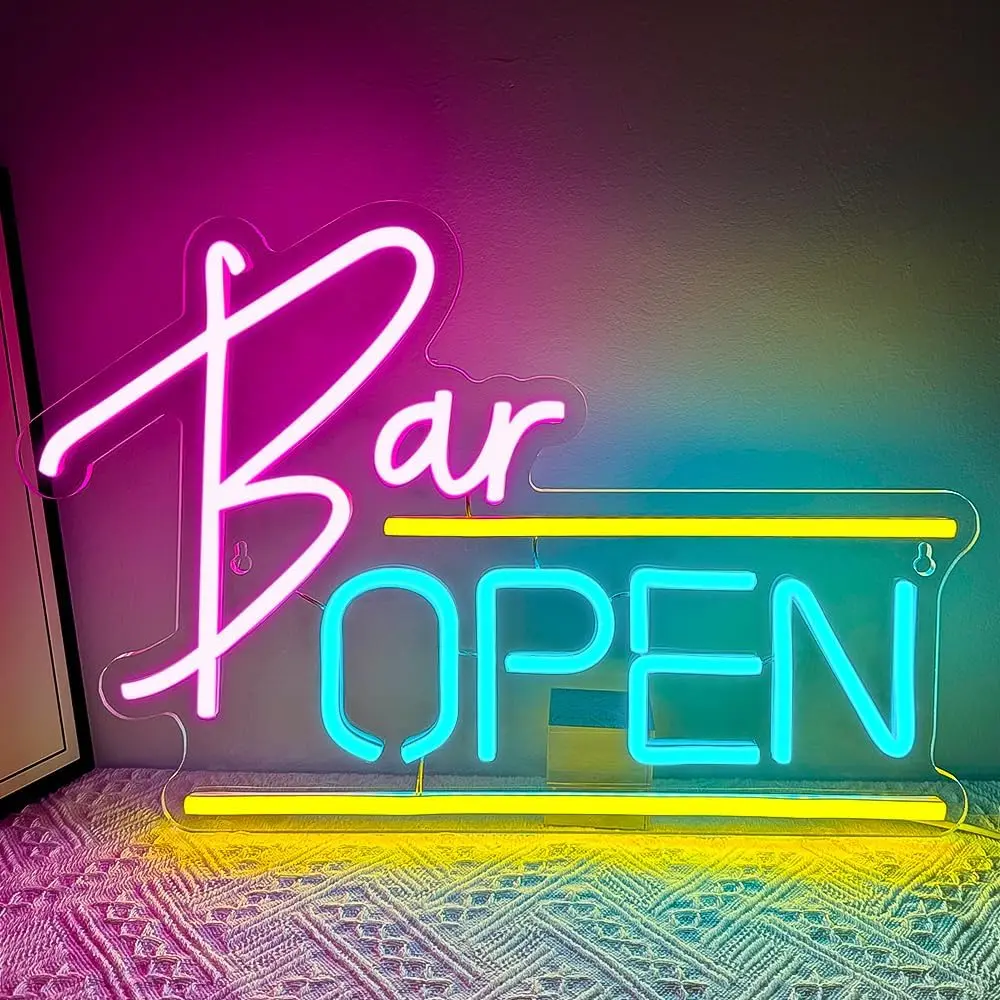 Bar Open LED Neon Lights Dimmable Night light for Bar Club Bedroom Hotel Decor Birthday Outdoor Aesthetic Neon Decor Art Gifts
Bar Open LED Neon Lights Dimmable Night light for Bar Club Bedroom Hotel Decor Birthday Outdoor Aesthetic Neon Decor Art Gifts