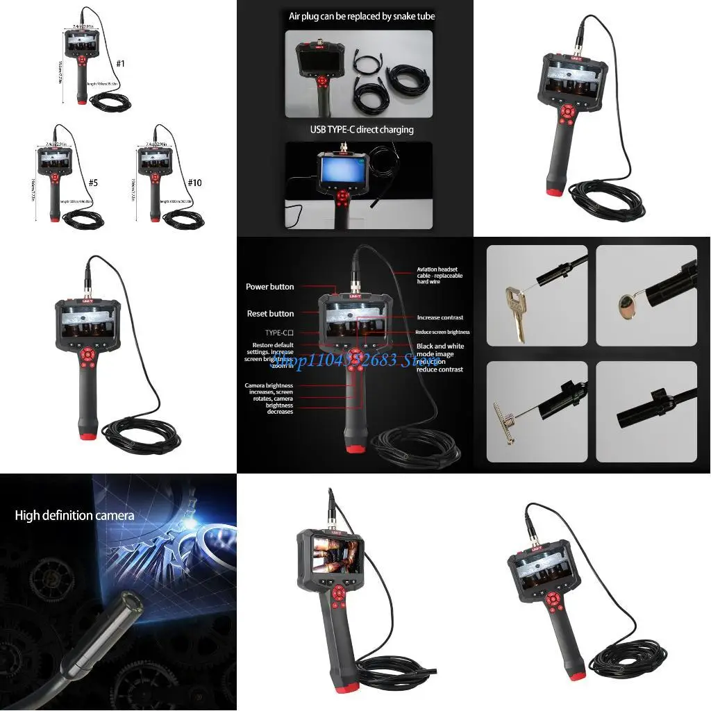 Y6GD Endoscope Camera with Light, 1080P Borescope with 8 Adjustable LED Light,Endoscope Snake Camera IP67 Waterproof