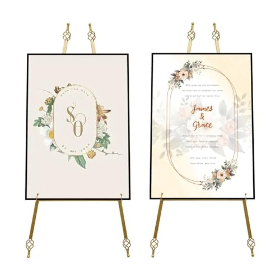 Easel Stand 2 Pack Metal Portable Floor Easel Stand for Decorative Display Large Gold Collapsible Poster Easel Tripod with 6 Ad
Easel Stand 2 Pack Metal Portable Floor Easel Stand for Decorative Display Large Gold Collapsible Poster Easel Tripod with 6 Ad