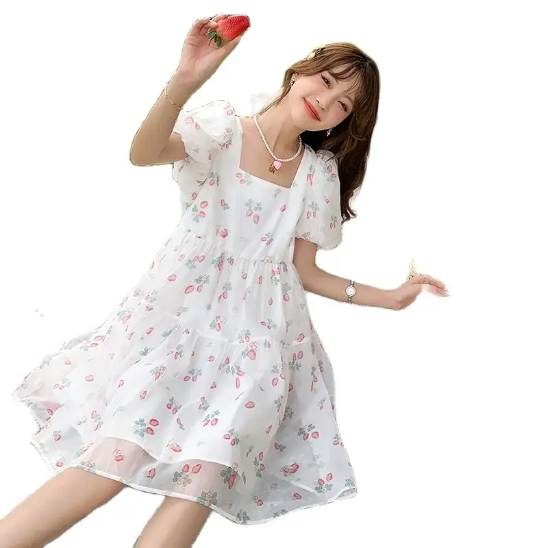 Summer Maternity Chiffon Dress Puff Sleeve Square Collar Fashion Print Pregnant Woman Floral Dresses Sweet Pregnancy Mini Dress
Summer Maternity Chiffon Dress Puff Sleeve Square Collar Fashion Print Pregnant Woman Floral Dresses Sweet Pregnancy Mini Dress
