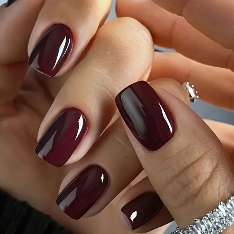2 Sets of Burgundy Square Press-On Nails, Single Set of 24 Pieces, Each Set Includes 12 Different Sizes, Jelly Glue Style, Solid Color Short Burgundy Square Nails, Cherry Red Square Press-On Nails, Waterproof
2 Sets of Burgundy Square Press-On Nails, Single Set of 24 Pieces, Each Set Includes 12 Different Sizes, Jelly Glue Style, Solid Color Short Burgundy Square Nails, Cherry Red Square Press-On Nails, Waterproof