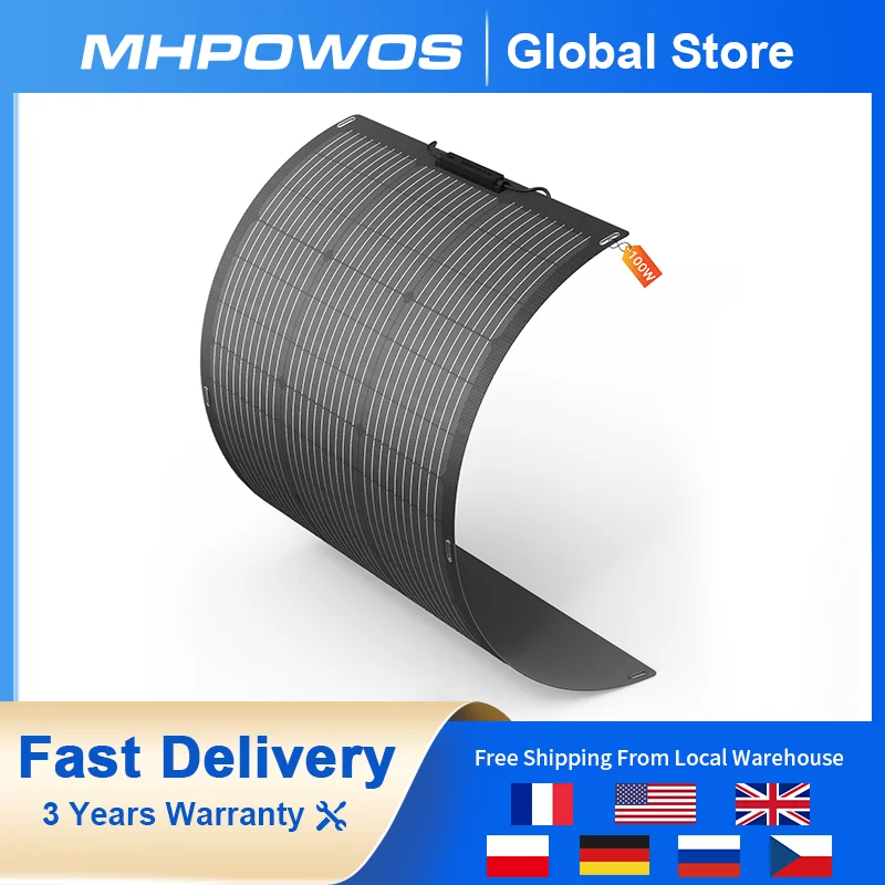 MHPOWOS 100W Flexible Solar Panel 100 W 24 V Monocrystalline Flexible Solar Panel 100 Watt 24 Volt for Caravan Motorhome Boat
MHPOWOS 100W Flexible Solar Panel 100 W 24 V Monocrystalline Flexible Solar Panel 100 Watt 24 Volt for Caravan Motorhome Boat