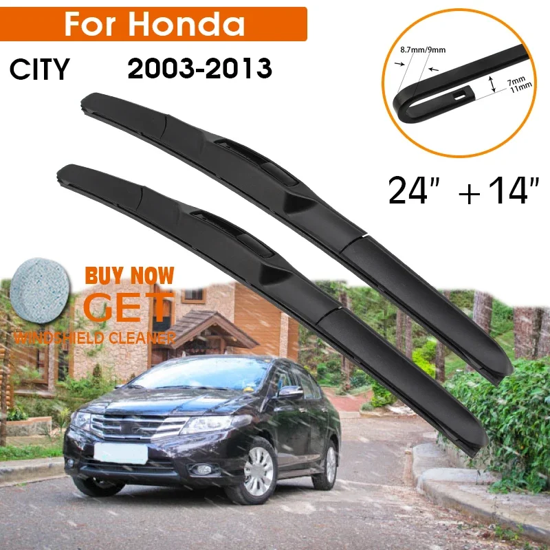 Car Wiper For Honda CITY 2003-2013 Windshield Rubber Silicon Refill Front Window Wiper Blades 24"+14" LHD RHD Auto Accessories
Car Wiper For Honda CITY 2003-2013 Windshield Rubber Silicon Refill Front Window Wiper Blades 24"+14" LHD RHD Auto Accessories