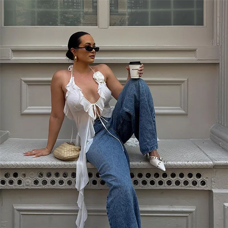 2024 Spring Fashion Hanging Neck Open Back Top Women's Tie up Mesh Slim Fit Small Tank Top
2024 Spring Fashion Hanging Neck Open Back Top Women's Tie up Mesh Slim Fit Small Tank Top