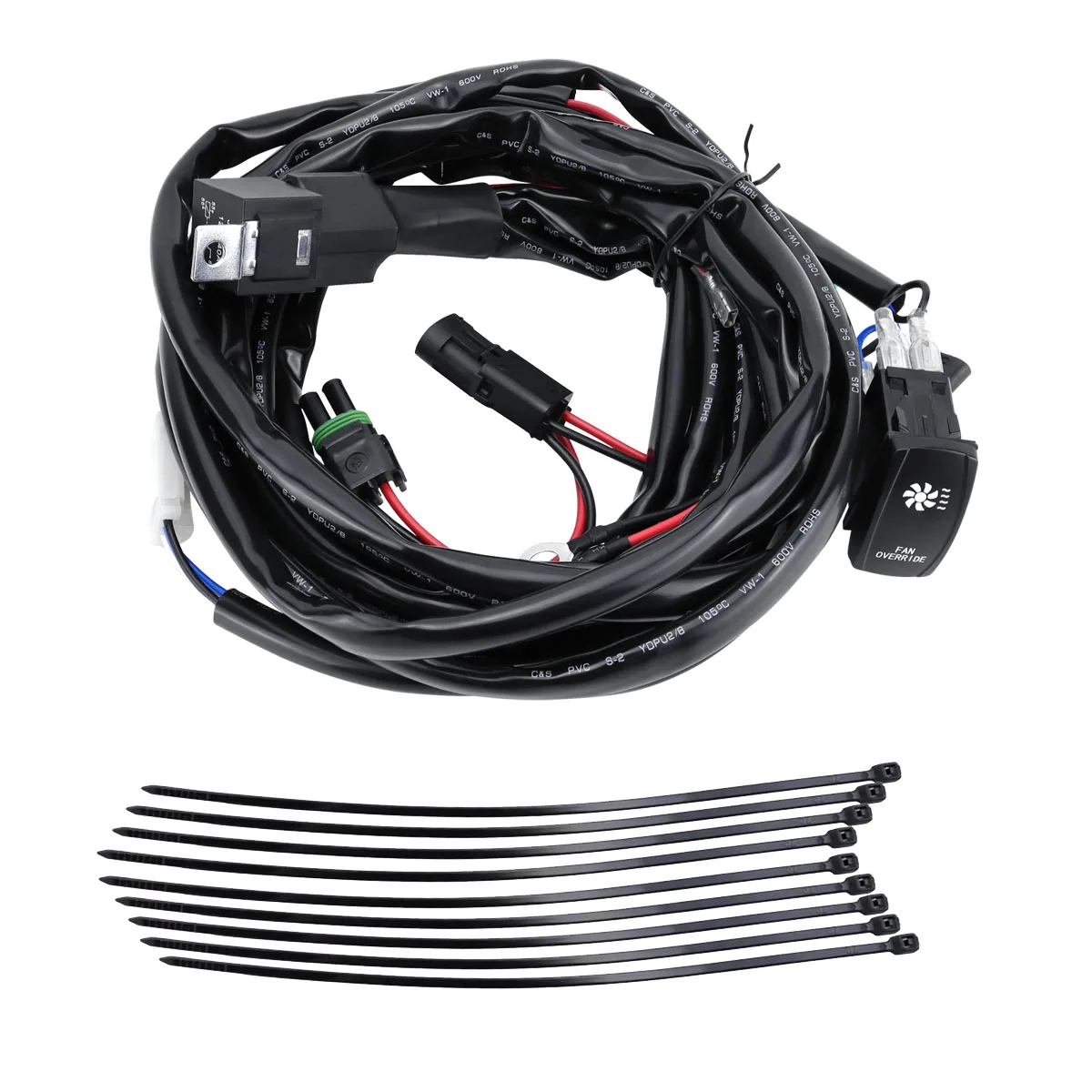 Cold air lamp wiring harness switch kit, suitable for UTV/ATV turn signal wiring harness kit
Cold air lamp wiring harness switch kit, suitable for UTV/ATV turn signal wiring harness kit