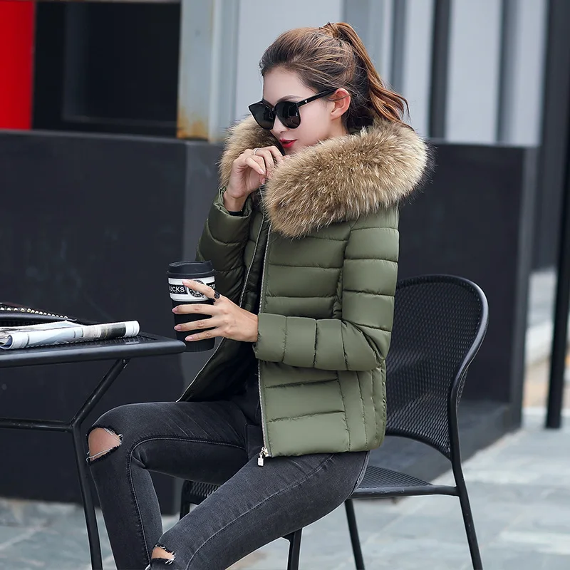 Spring and Autumn European American and Korean Short Styles with Large Fur Collars and Slim Fit Cotton Clothing for Women
Spring and Autumn European American and Korean Short Styles with Large Fur Collars and Slim Fit Cotton Clothing for Women