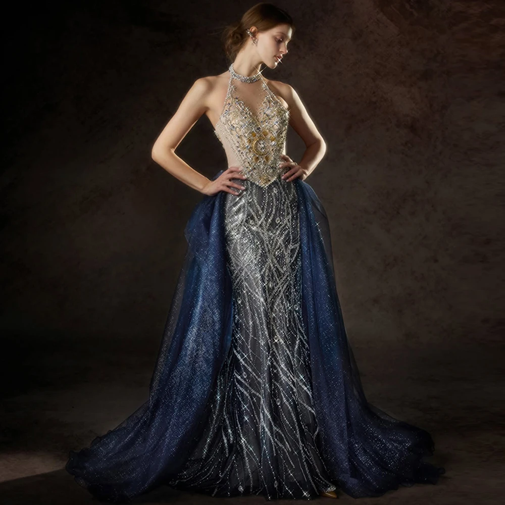 Exquisite Halter Mermaid Evening Dress Delicate Sequined Beading Prom Dresses Formal Panel Train Customized Celebrity Gowns
Exquisite Halter Mermaid Evening Dress Delicate Sequined Beading Prom Dresses Formal Panel Train Customized Celebrity Gowns