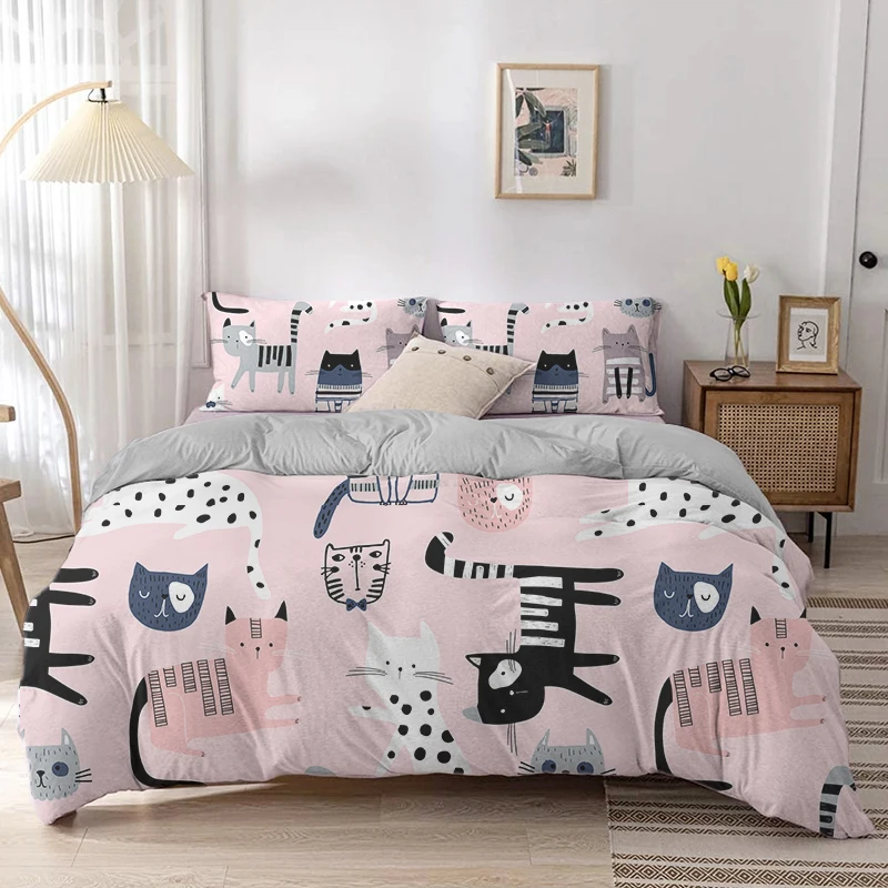 Animal Kitty King Queen Duvet Cover Lovely Pet Cat Bedding Set Cartoon Quilt Cover 2/3pcs Colorful Polyester Comforter Cover
Animal Kitty King Queen Duvet Cover Lovely Pet Cat Bedding Set Cartoon Quilt Cover 2/3pcs Colorful Polyester Comforter Cover