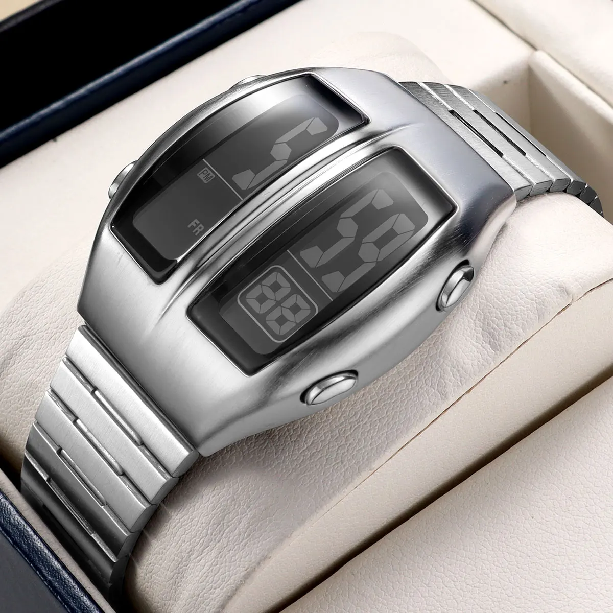 Digital Sports Unisex Watch with Backlight Stopwatch Alarm Fashion Electronic Men Wristwatch with Stainless Steel Strap Day Date
Digital Sports Unisex Watch with Backlight Stopwatch Alarm Fashion Electronic Men Wristwatch with Stainless Steel Strap Day Date