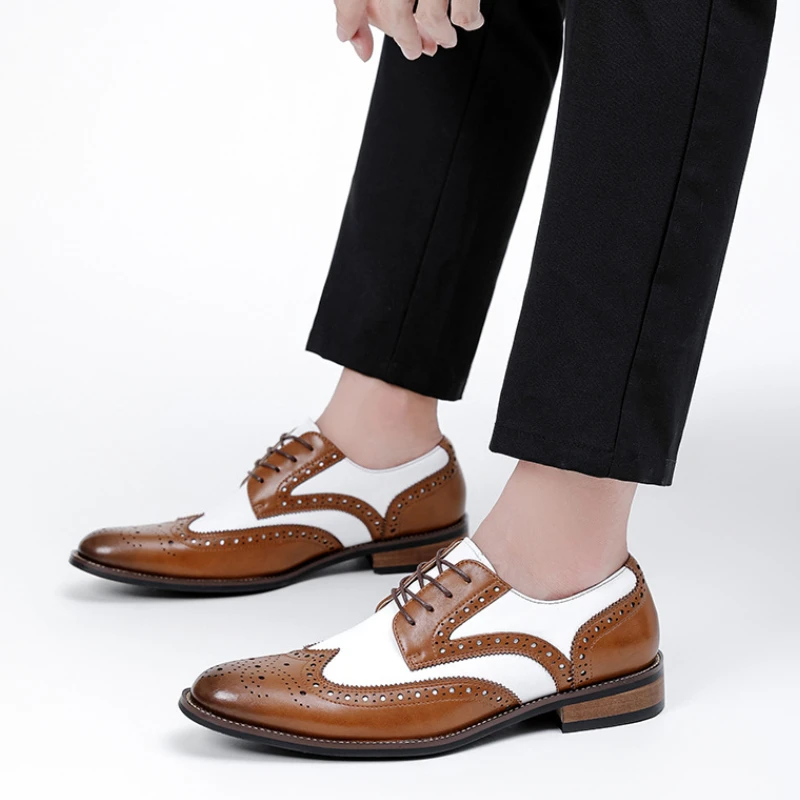 Fashion Mens Dress Brogues Shoes Quality Pu Leather Handmade Comfortable Autumn New Designer Wedding Social Shoes Man size 47
Fashion Mens Dress Brogues Shoes Quality Pu Leather Handmade Comfortable Autumn New Designer Wedding Social Shoes Man size 47