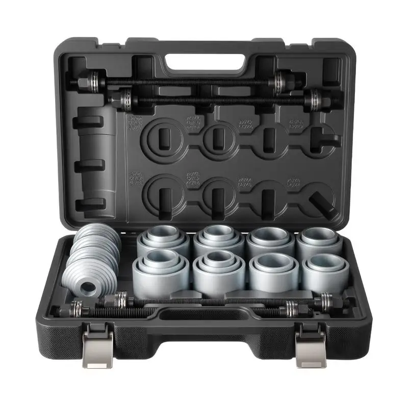Pull and Press Sleeve Kit, 28 PCS, Steel Bush Removal Insertion Sleeve Tools with Carrying Case, Compatible with LCV and HGV
Pull and Press Sleeve Kit, 28 PCS, Steel Bush Removal Insertion Sleeve Tools with Carrying Case, Compatible with LCV and HGV