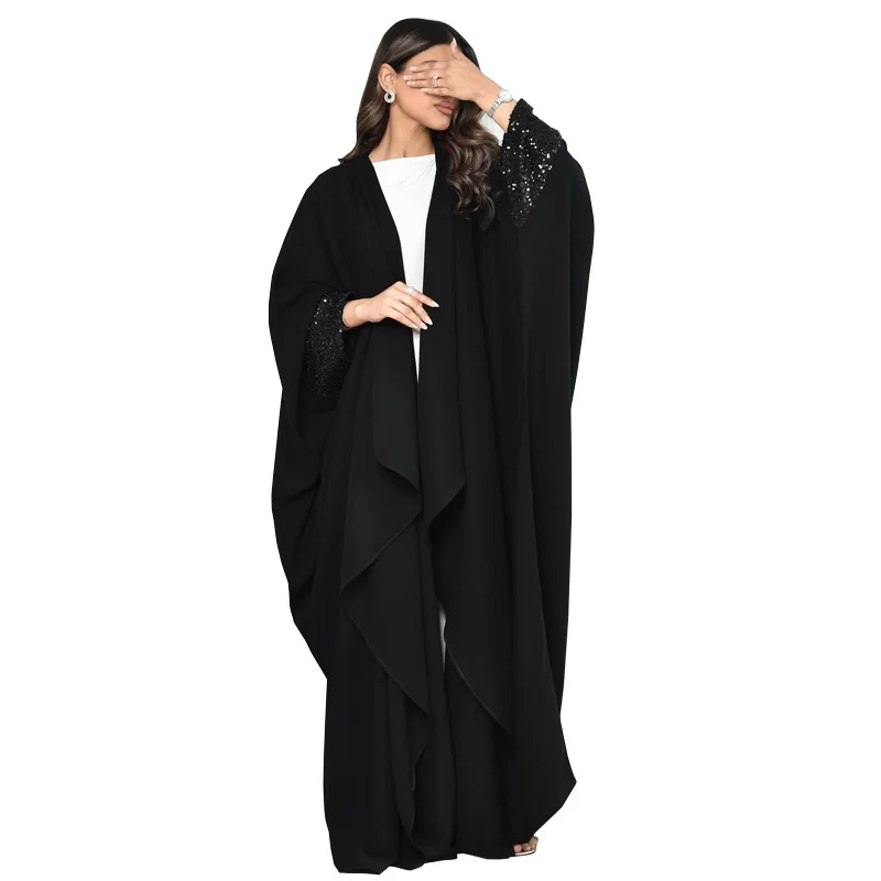 Dubai Black Bat Sleeved Cardigan Robe Kimono Muslim Luxury Sequins Party Dresses Turkey Elegant Casual Abayas Jalabiya for Women
Dubai Black Bat Sleeved Cardigan Robe Kimono Muslim Luxury Sequins Party Dresses Turkey Elegant Casual Abayas Jalabiya for Women