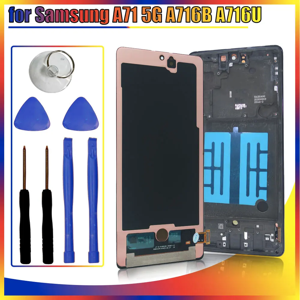 Super AMOLED LCD for Samsung Galaxy A71 5G A716F LCD Display Touch Screen Digitizer Replacement for Samsung A71 5G A716U LCD
Super AMOLED LCD for Samsung Galaxy A71 5G A716F LCD Display Touch Screen Digitizer Replacement for Samsung A71 5G A716U LCD