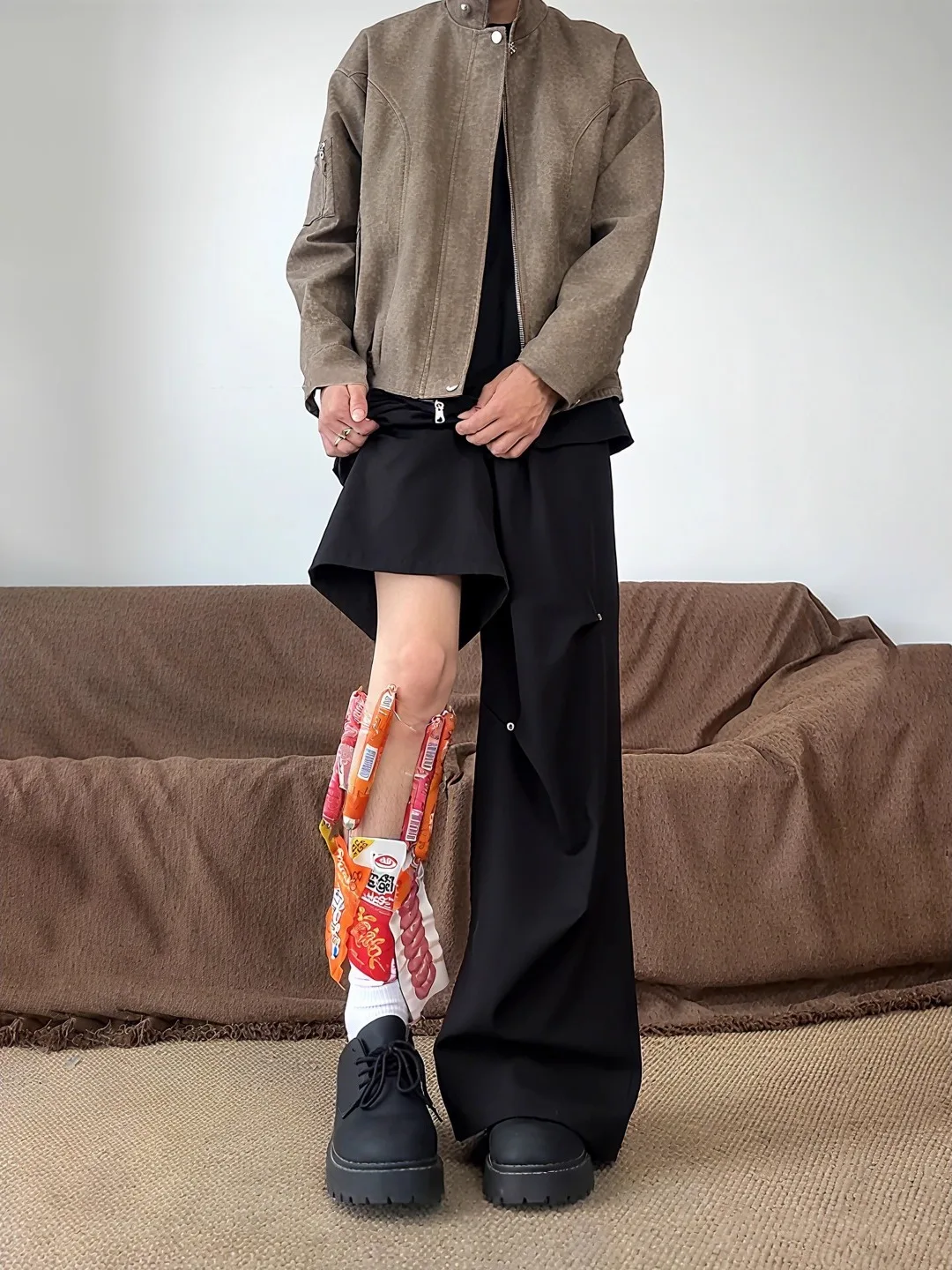 Cleanfit Bla Studs Pleated Wide Leg Men's Autumn Pants Slimming Loose Straight Casual Trousers Youth Faion Cool Sle
Cleanfit Bla Studs Pleated Wide Leg Men's Autumn Pants Slimming Loose Straight Casual Trousers Youth Faion Cool Sle