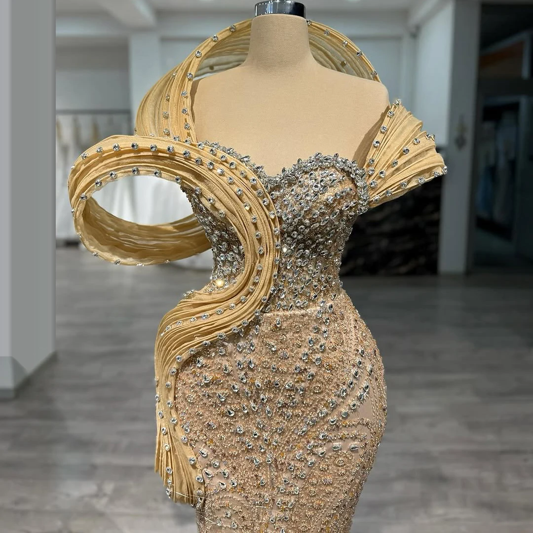 Customized 3D DESIGNER Glitter Gold Evening Dresses Crystals Beads Champagne Prom Dresses Mermaid Formal Occasion Dresses
Customized 3D DESIGNER Glitter Gold Evening Dresses Crystals Beads Champagne Prom Dresses Mermaid Formal Occasion Dresses
