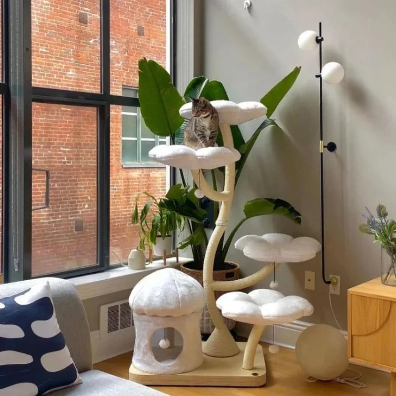 New Design Cat Climbing Tower Condo Indoor Wooden Flower Cat Tree with Natural Sisal Scratching Post
New Design Cat Climbing Tower Condo Indoor Wooden Flower Cat Tree with Natural Sisal Scratching Post