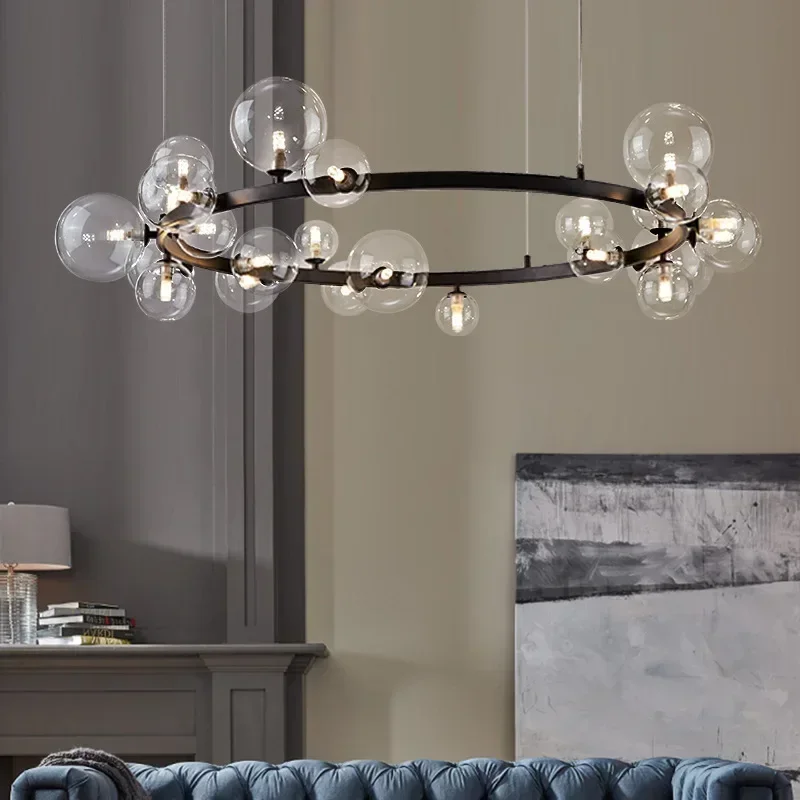 Modern Minimalist Black Circular LED Glass Bubble Chandelier,dining Room Bedroom Decoration Indoor Hanging Home Lighting Fixture
Modern Minimalist Black Circular LED Glass Bubble Chandelier,dining Room Bedroom Decoration Indoor Hanging Home Lighting Fixture
